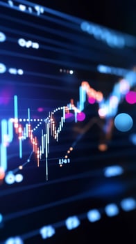 Stock market analysis chart display finance data and economic trends photo