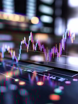 Abstract financial chart showing market trends investment data visualization photo
