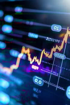 Financial data graph displaying market analysis and economic trends photo