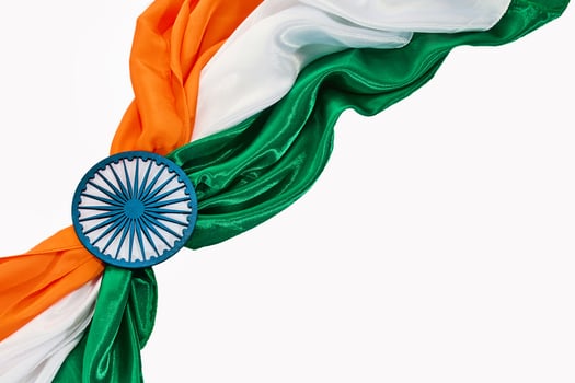 Indian Flag Ribbon. India independence day background photo