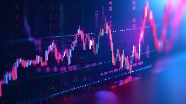Dynamic financial graph showing market trends and data analysis photo
