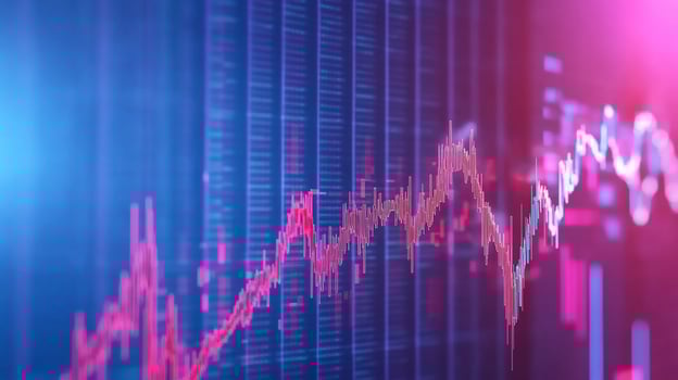 Abstract financial chart showing market trends and data analysis for business investments photo