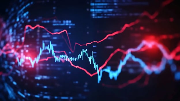 Financial data analysis chart displaying market trends and investment strategies photo