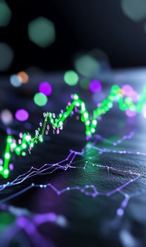 Abstract line graph representing financial market trends and data analysis photo