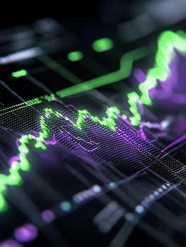 Financial data chart on digital screen economic analysis graph photo