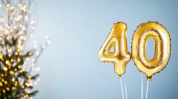 Golden number balloons forty celebration birthday anniversary party decor photo