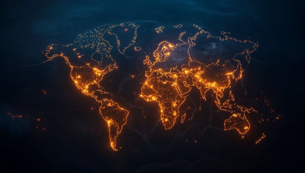Global connection network world map abstract illustration photo
