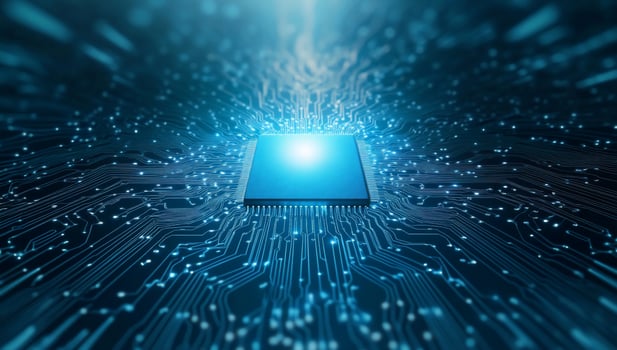 Central processing unit and circuit board connectivity for technology and innovation concepts photo