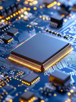 Microchip close up electronic circuit board technology central processing unit photo