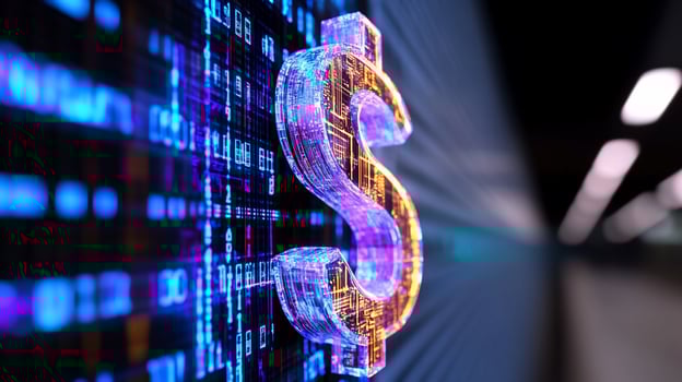 Digital currency symbol finance and technology illustration photo