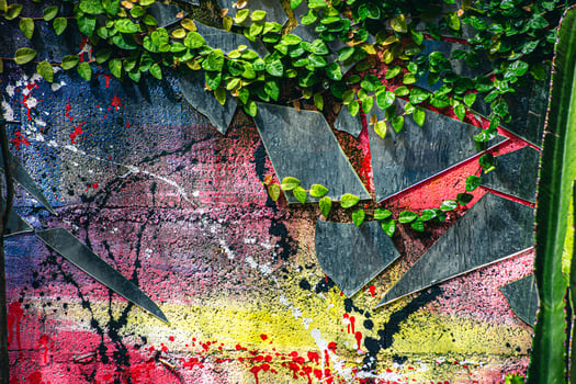 Beautiful street art graffiti. Abstract creative drawing fashion colors on the walls of the city. Urban Contemporary Culture photo