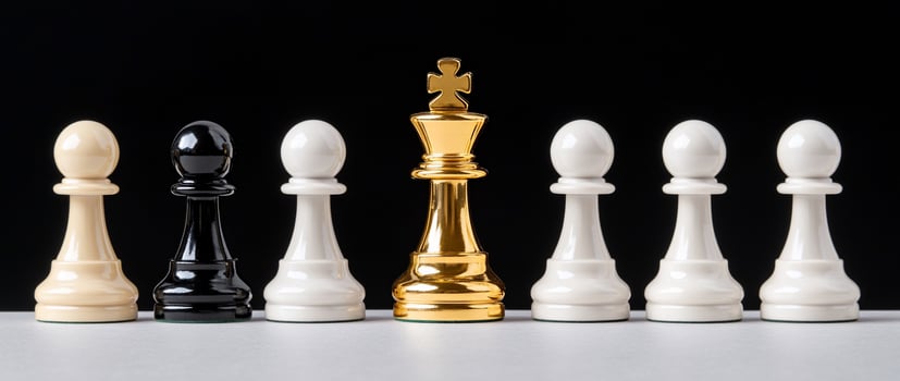 Chess pieces representing strategy and leadership concepts photo