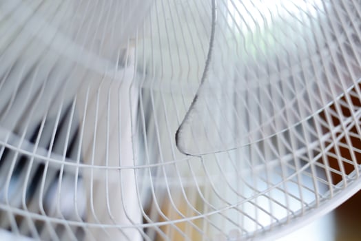 Dust on the fan blades clean the a fan photo