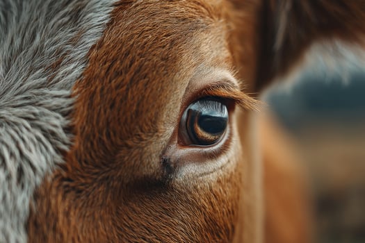 A close up of a cow's eye photo