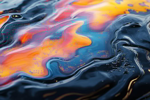 Oil and water with colorful swirls photo