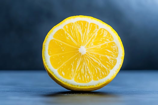 Vibrant cross section of lemon fruit rich in vitamins photo