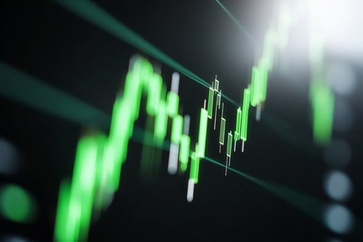 Stock market chart increasing trend graphic financial data visualization photo
