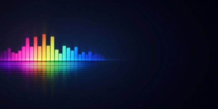 Rainbow spectrum analyzer abstract graphic equalizer technology background photo