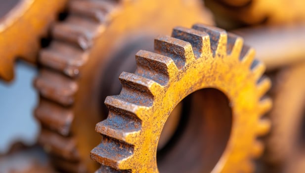 Detailed gears industrial mechanical engineering components machinery cogwheel photo
