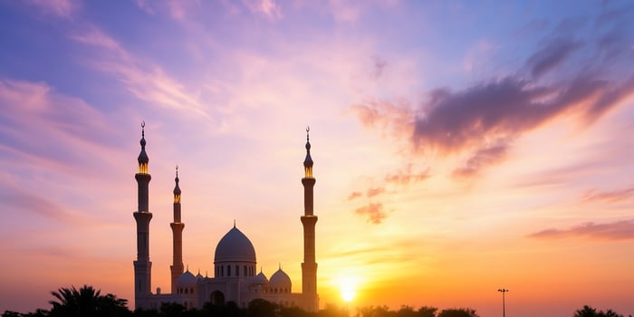 Building silhouette at sunset majestic architecture and cultural landmark photo