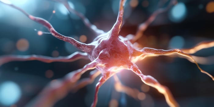 Detailed neuron structure for medical science and biotechnology illustrations photo