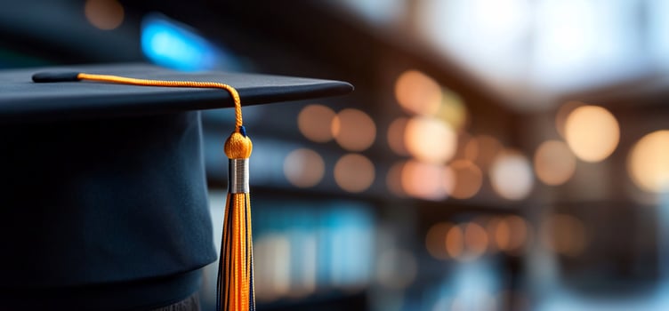 Graduation cap symbolizing education achievement and academic success photo