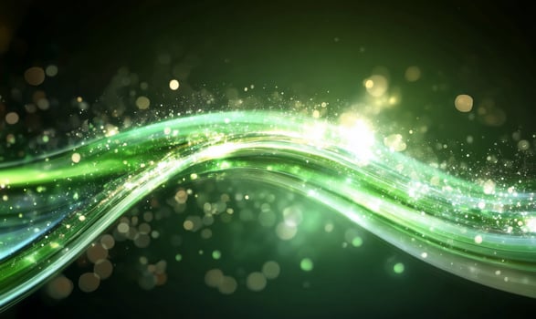 Abstract green light wave background with bokeh effect graphic element photo
