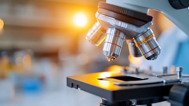 Laboratory microscope for medical research and scientific study photo