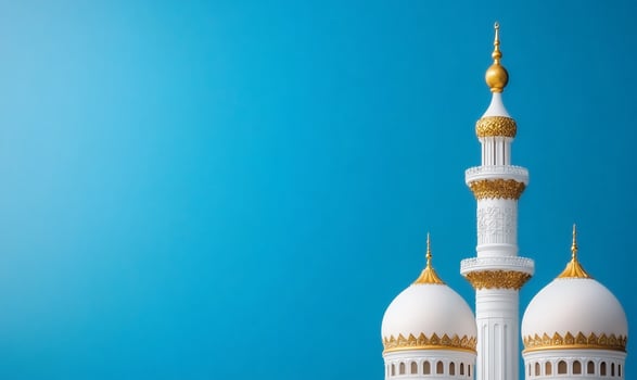 Majestic white and gold building against blue sky architecture structure religious landmark cultural symbol photo