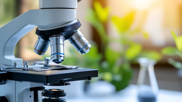 Scientific research microscope for laboratory diagnostics and medical analysis photo
