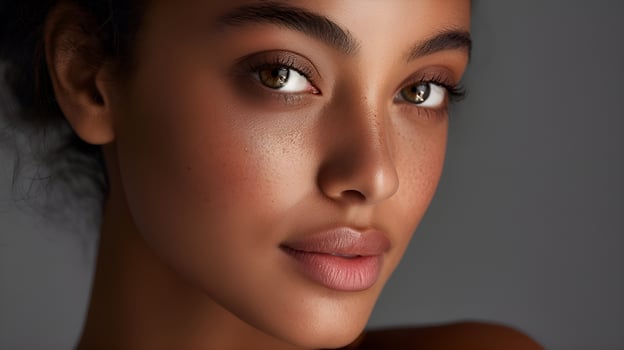 Beautiful woman with flawless skin posing for beauty portrait photo