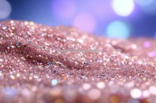 Sparkling pink glitter texture with blurred bokeh background photo