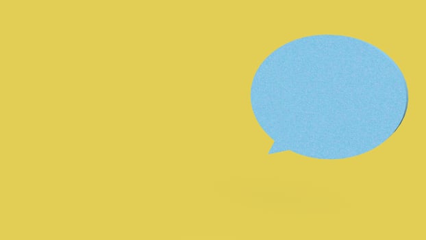 The Blue Balloon text on yellow Background 3d Rendering. photo