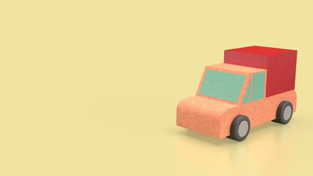 Van truck and card board box for shipping or delivery concept 3d rendering. photo