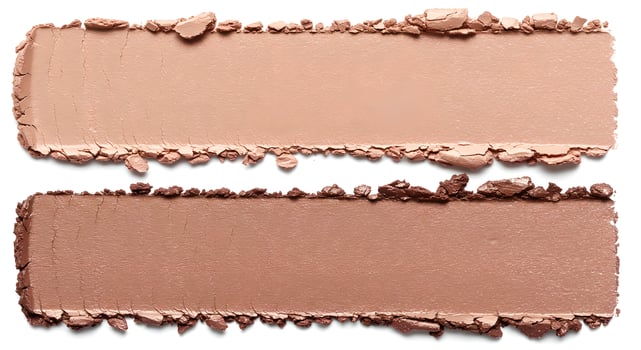 Stacked Neutral Eyeshadow Swatches Showcasing Matte, Satin, and Shimmer Textures. photo