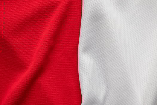 White and red sports clothing fabric football shirt jersey texture background photo