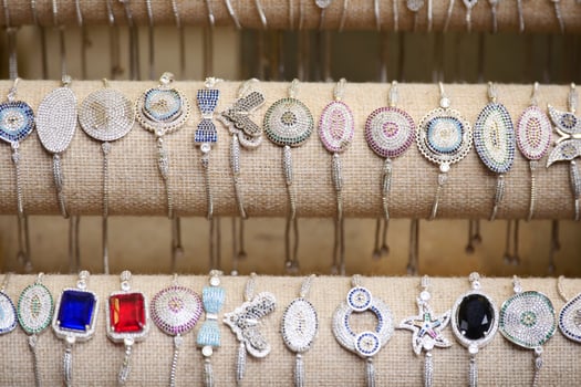 Handmade bracelets beautifully displayed for sale photo
