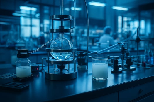 ultra realistic scientific lab scene featuring advanced glass reactor clean workspace and high tech environment conveying innovation and precision photo