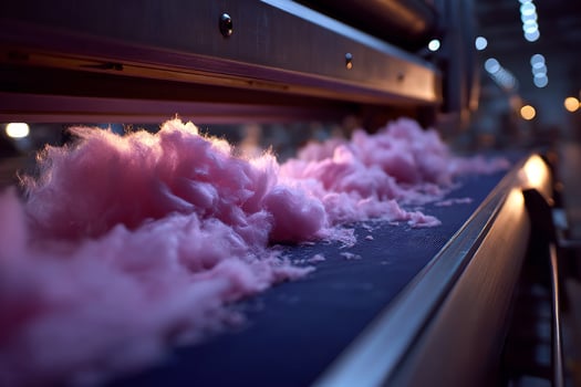 A machine is making pink cotton photo