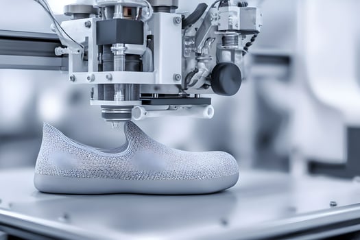 A shoe being made by a machine photo