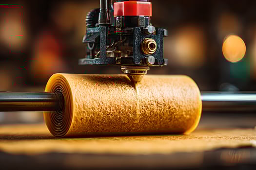 A 3d printer is making a roll of paper photo