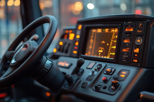 A close up of the dashboard of a truck photo