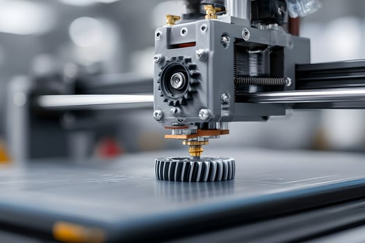 A 3d printer is working on a piece of paper photo