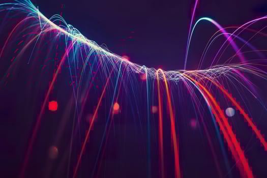 Abstract colorful light trails and curves photo