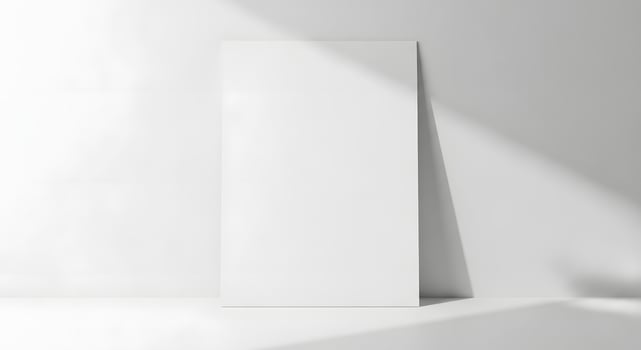 Blank Poster Minimalist White Studio Scene photo