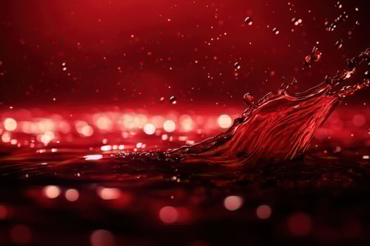 Red wine splash on a red background photo