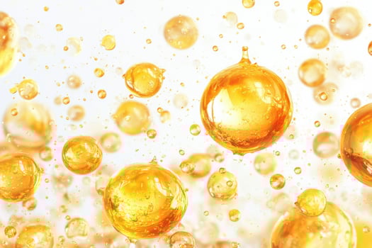 Oil bubbles floating in water photo