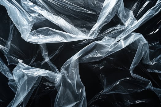 Plastic bags on black background photo
