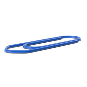 paper clip ,Minimalist Office Supplies on white background ,3D RENDER. photo