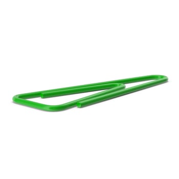 paper clip ,Minimalist Office Supplies on white background ,3D RENDER . photo